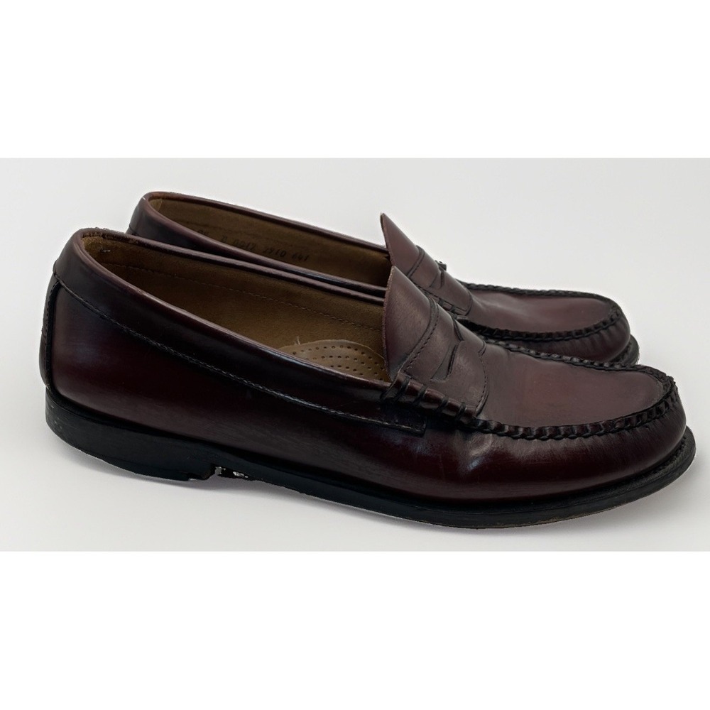G.H. Bass Weejuns Burgundy Larson Penny Loafers Size 10.5 D Beef Roll Leather